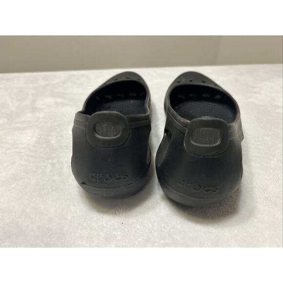 Crocs Ballet Flats Women’s Size 11 Black Kadee Comfort Casual Slip On Cutout - Picture 4 of 8